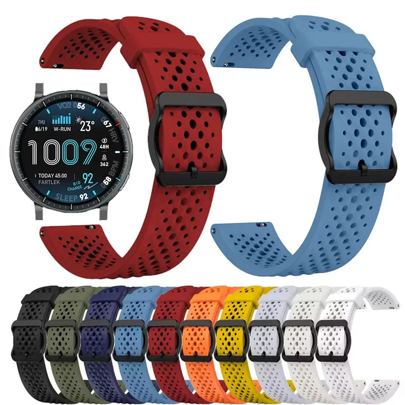 22mm Silicone Strap For Amazfit Active Max 48mm Breathable Band For Amazfit Pace/Balance/Stratos 3 2s/Helio/Cheetah Round/Pro