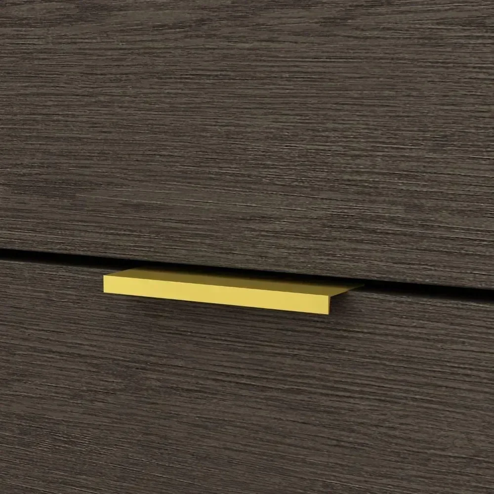 Nachttisch mit 3 Schubladen, großer Nachttisch mit goldenen Metallbeinen, modern und zeitgenössisch, für Schlafzimmer