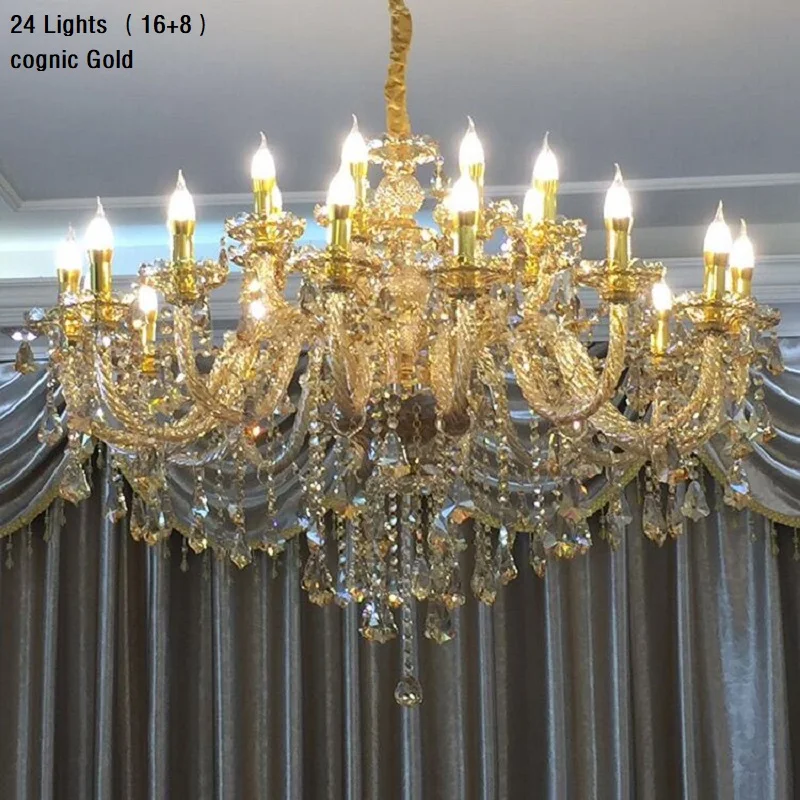 Large Big Crystal Chandelier 24/32/36/40/48/56 Lights 2/3/4 Layers  Villa Hotel Restaurant Shop
