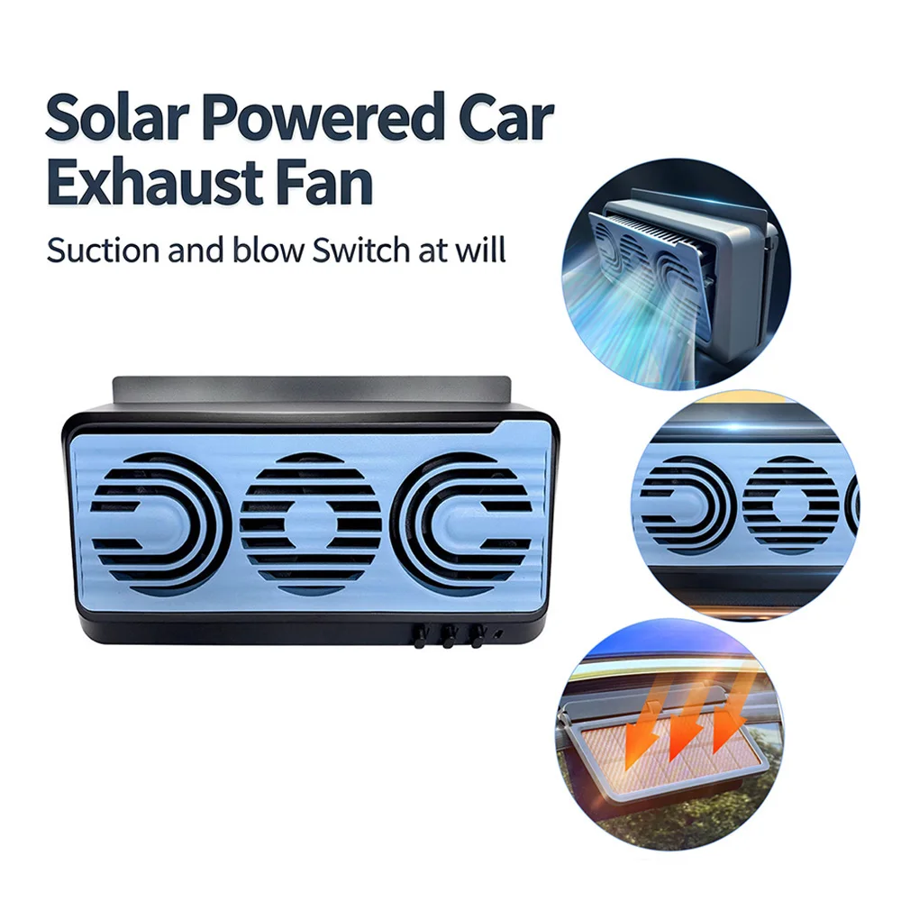 General Solar Powered Car Exhaust Fan Ventilation Fan Universal Fan Cooling Air Circulation System For Most Car Models