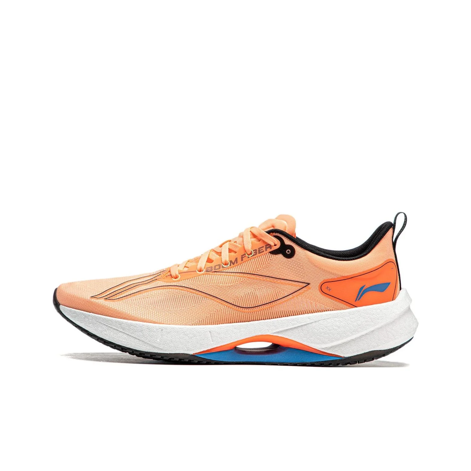 Li Ning Ultra Light 21 Cushioning Slip Resistant Breathable Low top Running Shoes Men's Orange Black Blue ARBU001-36