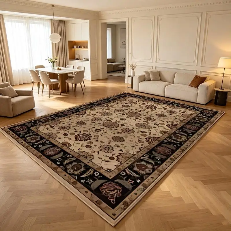 1 Piece Traditional OrNate Floral Woven Carpet, Soft Comfortable, All-Season, lightweight, Easy Care, Home Decor, Living Room, Bedroom, Dining Area, Autumn and Winter Use