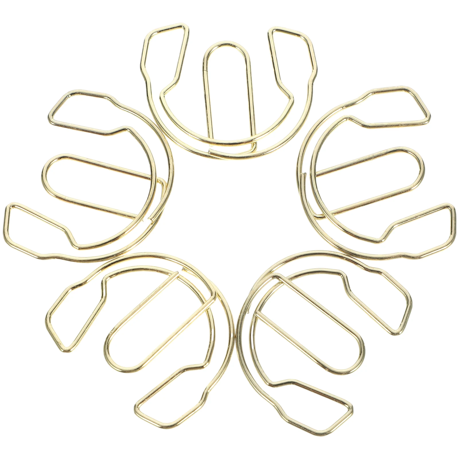 

50pcs Headphones Shaped Paper Clips Golden Metal Mini Office Craft Supply Fun Fancy Metal Paper Clip Document Organizer