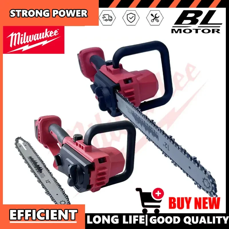 

Milwaukee 18V Battery 12 Inch Brushless Chain Saw Auto Oiler High-power Cordless Electric Chainsaw Wood Cutting Tools