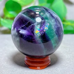 Feather Fluorite Sphere Crystal Natural Stone Quartz Stone Minerals Home Decoration Reiki Craft Gifts Energy Healing Love Luck