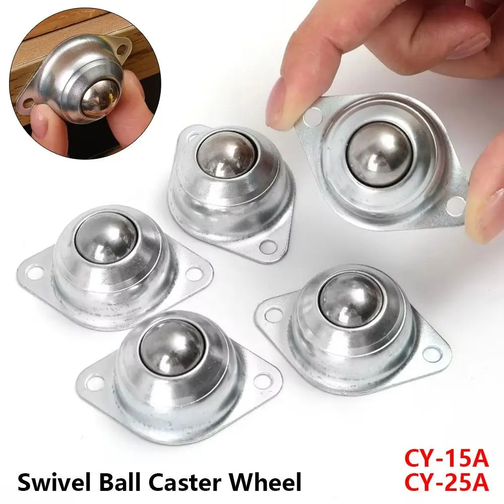 1Pcs CY-15A CY-25A Swivel Ball Caster Wheel Galvanized 304 Carbon Steel Roller Ball Transfer Unit Nickel Plated