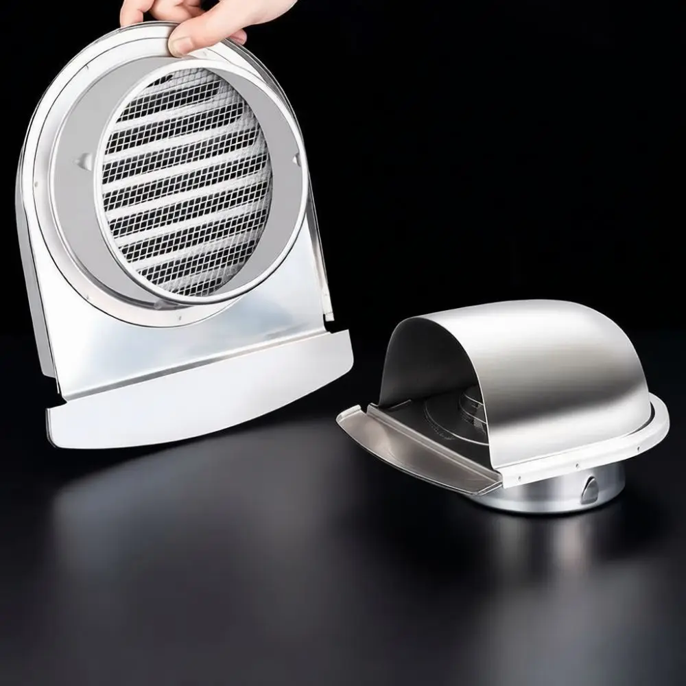 Stainless Steel Ventilation Hood U Type Exterior Rain Protection Grille Exhaust Pipe Cap For Residential HVAC Ducting Unit