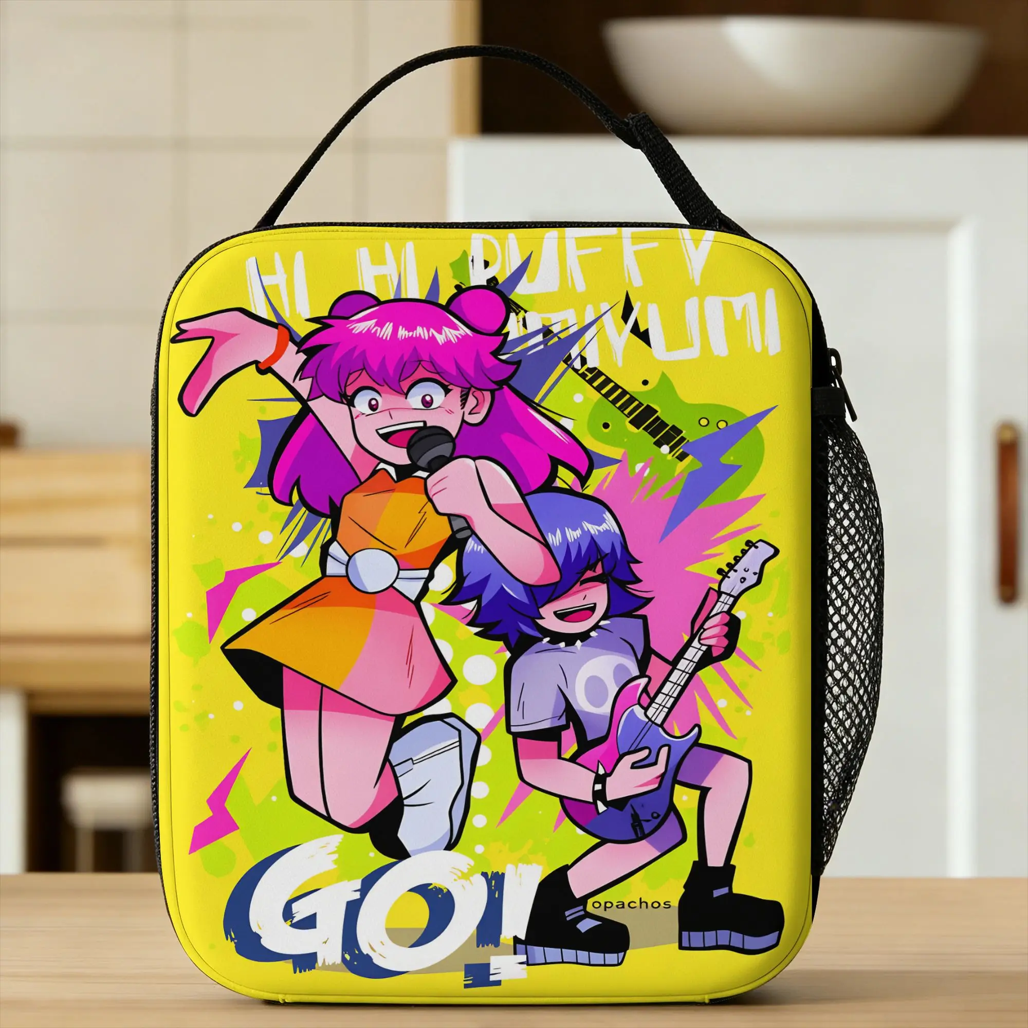 Hi Hi Puffy AmiYumi Lunch Bag  Outdoor Picnic Lunch Box For Women Retro Custom Thermal Lunch Bags Oxford Portable Cooler Bag