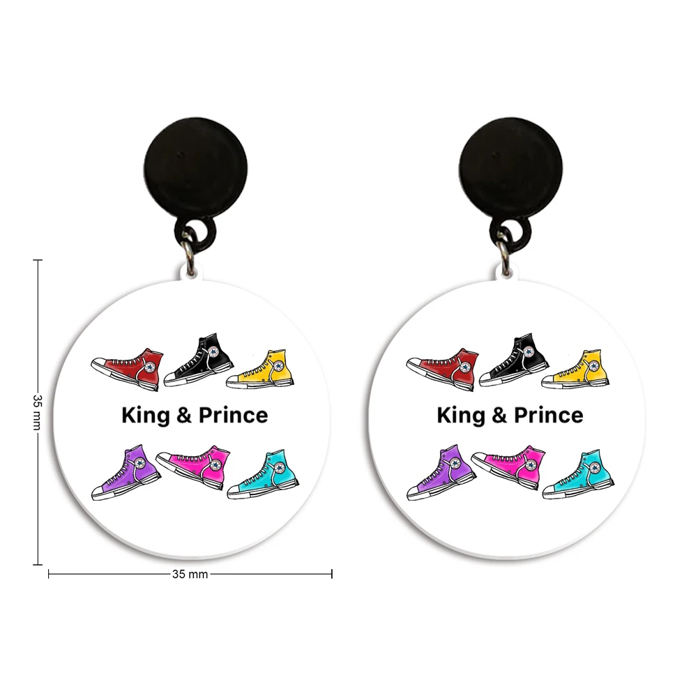 اليابانية المعبود الاكريليك الأقراط الملك الأمير تحت عنوان قطرة استرخى أقراط للنساء Jpop مروحة نادي هدية مجوهرات