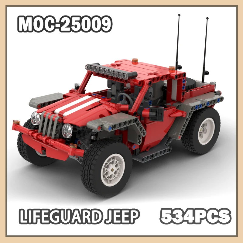 

MOC-25009 Спасатель Джип Строительный блок Модель Кирпич Город Пазлы Креативные подарки Хэллоуин Рождество Изысканные частицы 534 шт.