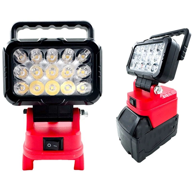 

for Milwaukee 18V Li-ion Battery 3inch 15 LED Portable Lanterns Spotlight Torch LED Work Lights Camping Lamp Emergency Lighting