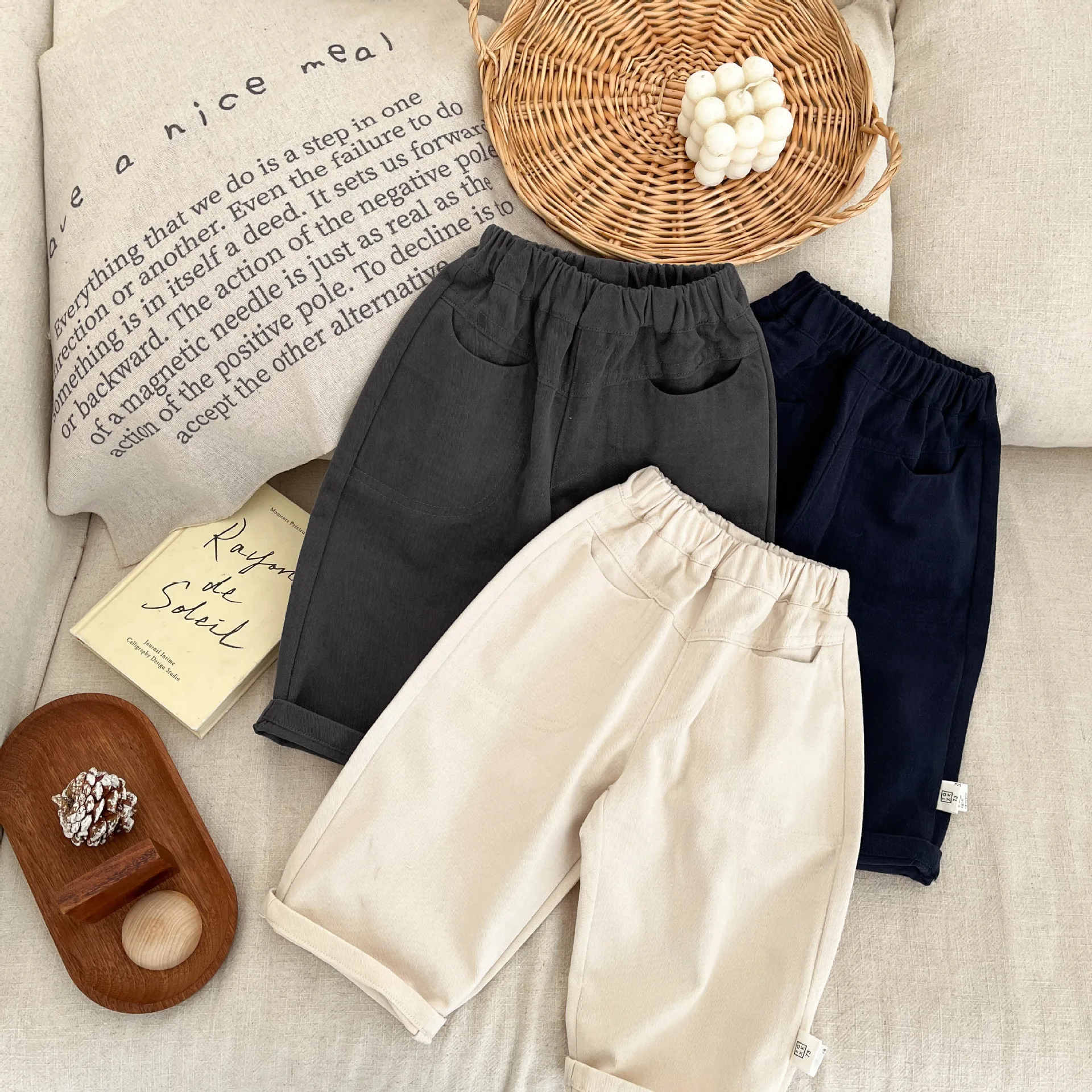 Boy's pants - Spring/Autumn 2026 new style - Children's casual loose straight pants - Stylish boys' baby - Versatile long pants