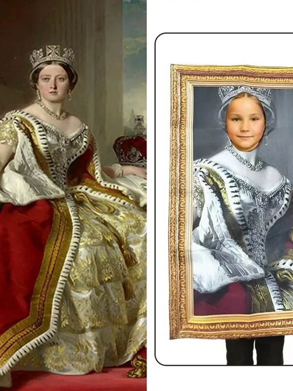 Kostium na Halloween, przebranie Królowej Wiktoria, kostium dla dziewczynki, malowidła, śmieszny żart, nowość, odzież sceniczna dla kobiet