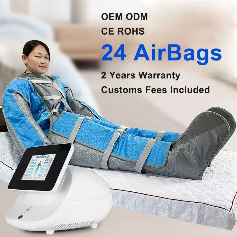 Advanced 24 Airbag Pressotherapy lymphatic drainage Device with Heating for body Slimming, Detox & Recovery