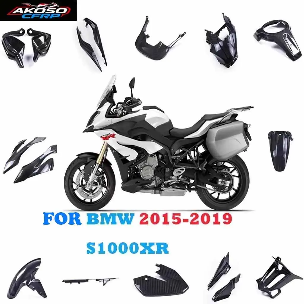 

Motorcycle Mudguard Protector For BMW S1000XR 2015-2019 100% 3K Carbon Fiber Fuel Tank Cover Side Panels Guard Parts Accessories