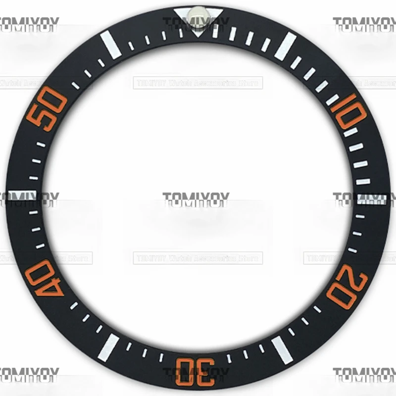 38MM Black Ceramic Sloped Watch Bezel Insert Fit For RLX SEA Mechanical Wristwatch