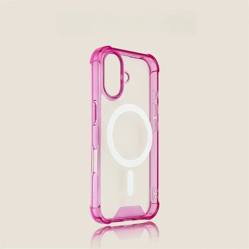 Magsafe対応 ワイヤレス充電対応 透明 クリア マグネット式 バンパーケース iPhone 11 12 13 14 15 16 Pro Max Plus用