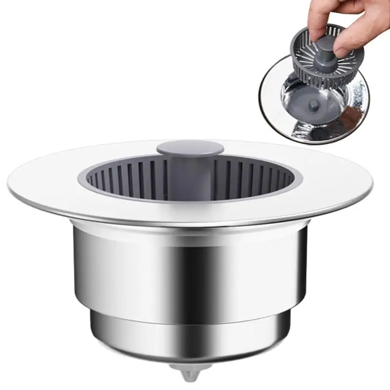 

Kitchen Sink Drain Strainer Kitchen Sink Basket 3-1/2 Inch Food Catcher Popup Kitchen Sink Stopper Anti-Clog With Drain Basket