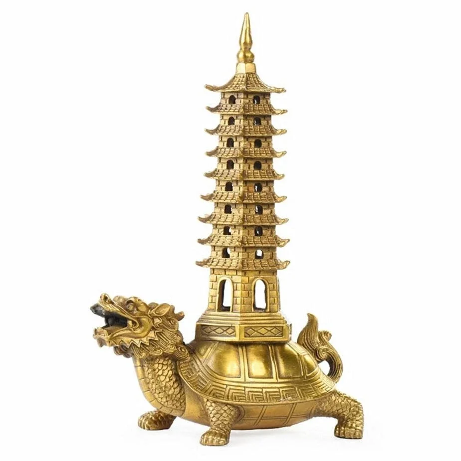 Copper Statue Pure copper Longgui Wenchang tower brass home decoration