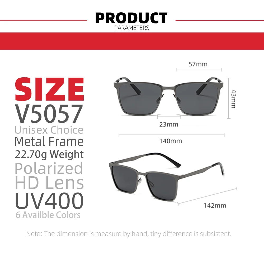 VIVIBEE Klassische Rechteck Polarisierte Sonnenbrille Männer Mattschwarz UV400 Fashion Square Sonnenbrille Federscharnier Driving Shades – Detail 8