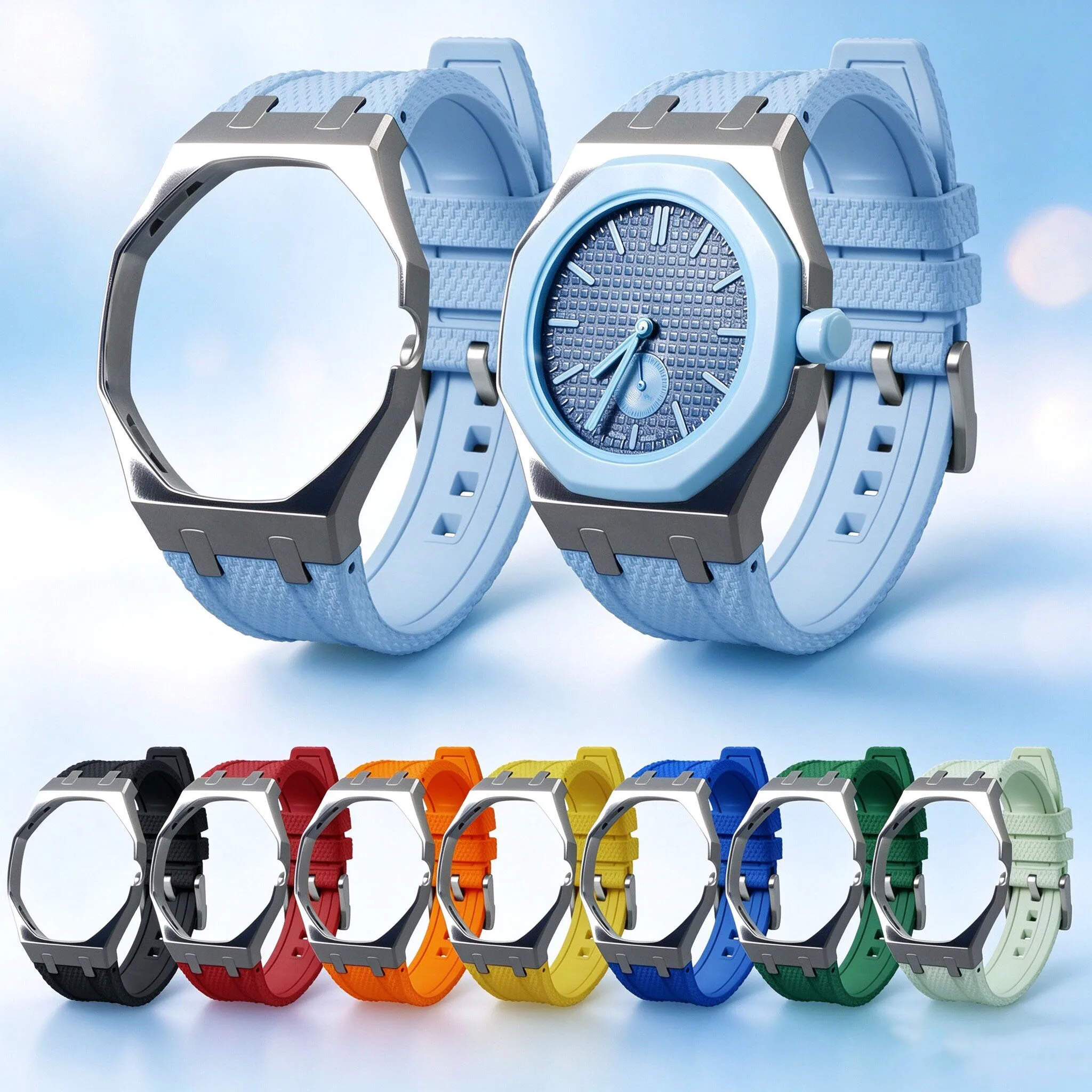 For Swatch X AP Royal POP series pocket watch lightweight titanium alloy case/silicone watchband modification kit for 3/12 Clock