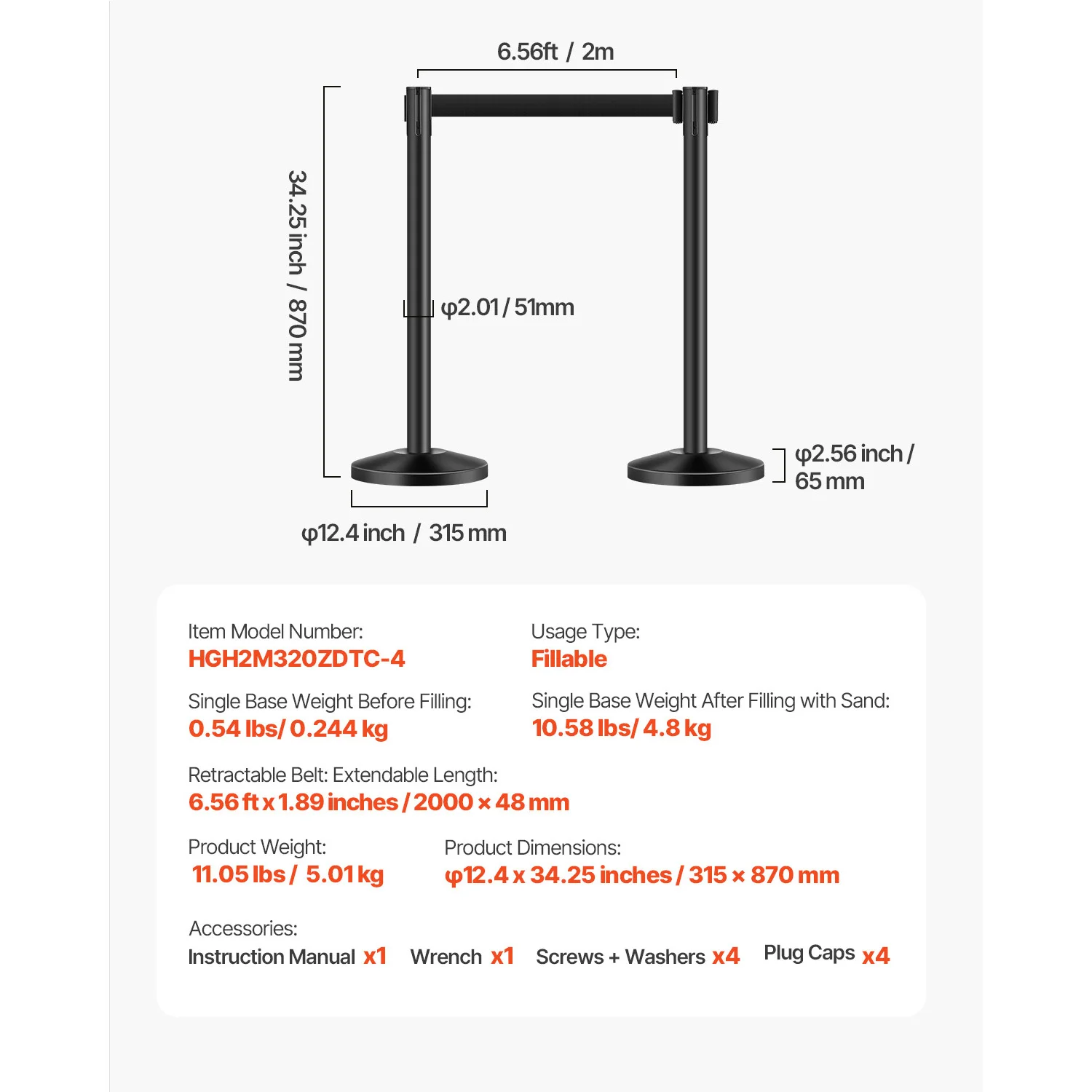 VEVOR Stanchion Post 4/6/8 قطعة من الدعامات المصنوعة من الفولاذ الكربوني مع أحزمة قابلة للسحب وقاعدة قابلة للتعبئة لمعرض حفلات الزفاف المسرحية