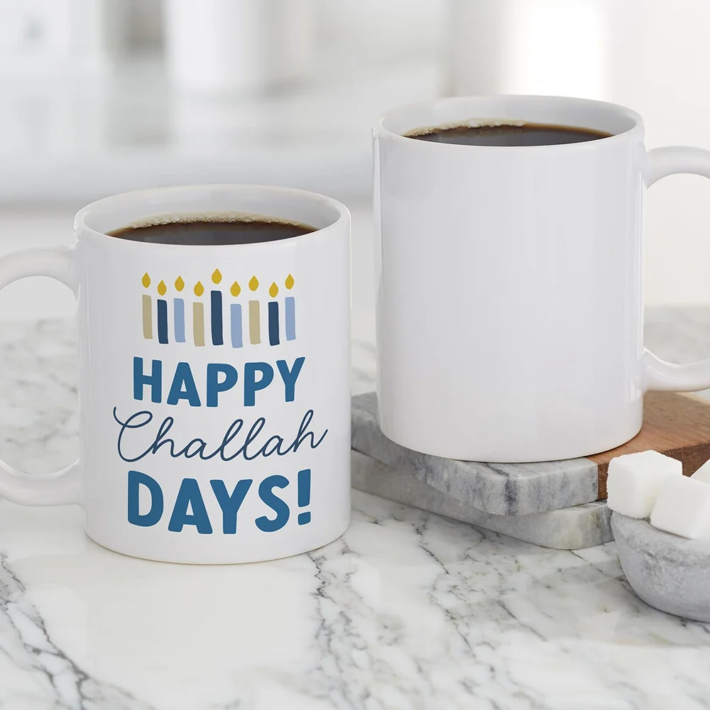 Happy Challah Days Coffee Mug Funny Holiday Pun Thoughtful Gift for Friends and Family on Hanukkah Jewish Holiday Home Accessory