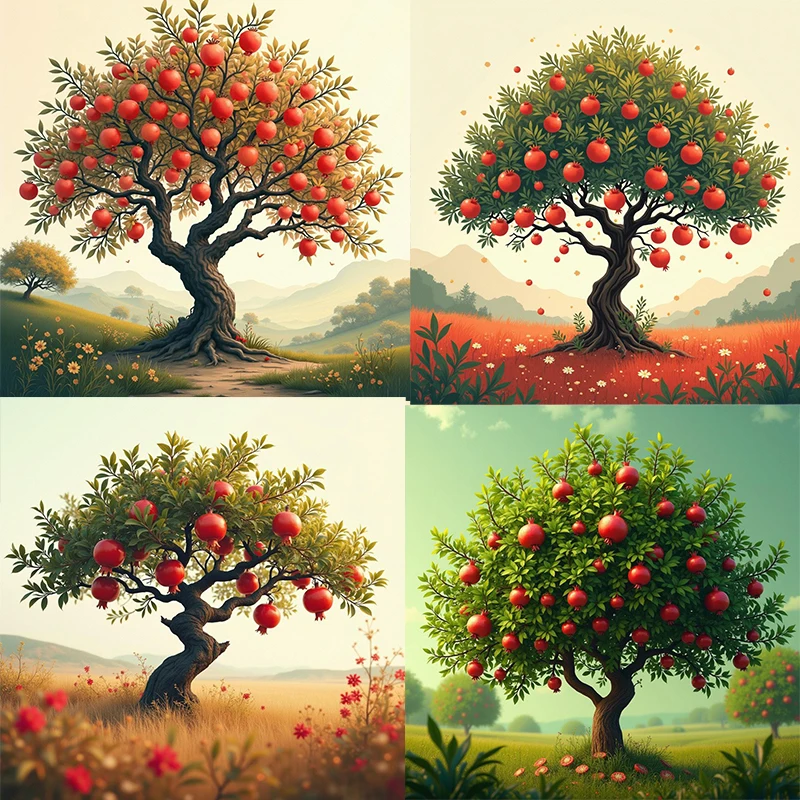 Three Ratels QL233 Beautiful countryside fruit tree cart Art Wall Stickers for Home Decoration