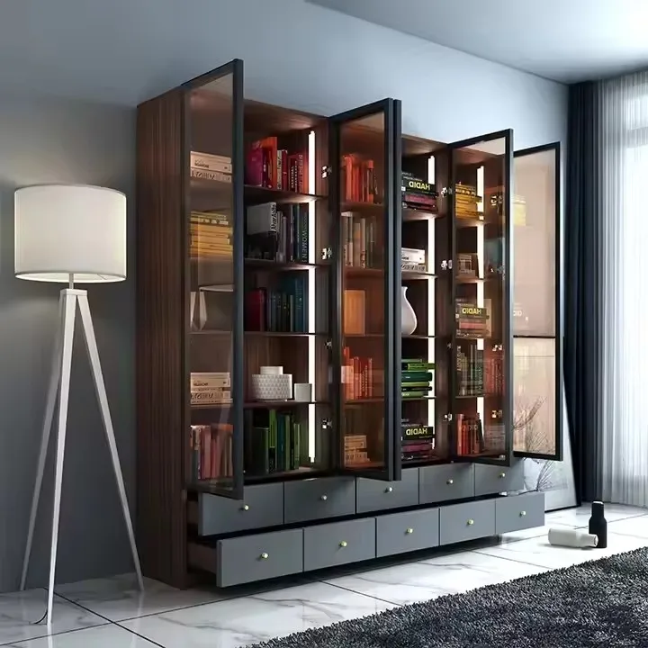 

Modern Home Office Book Storage Cabinet Living Room Wooden Bookshelf For School Metal Bookcase Furniture