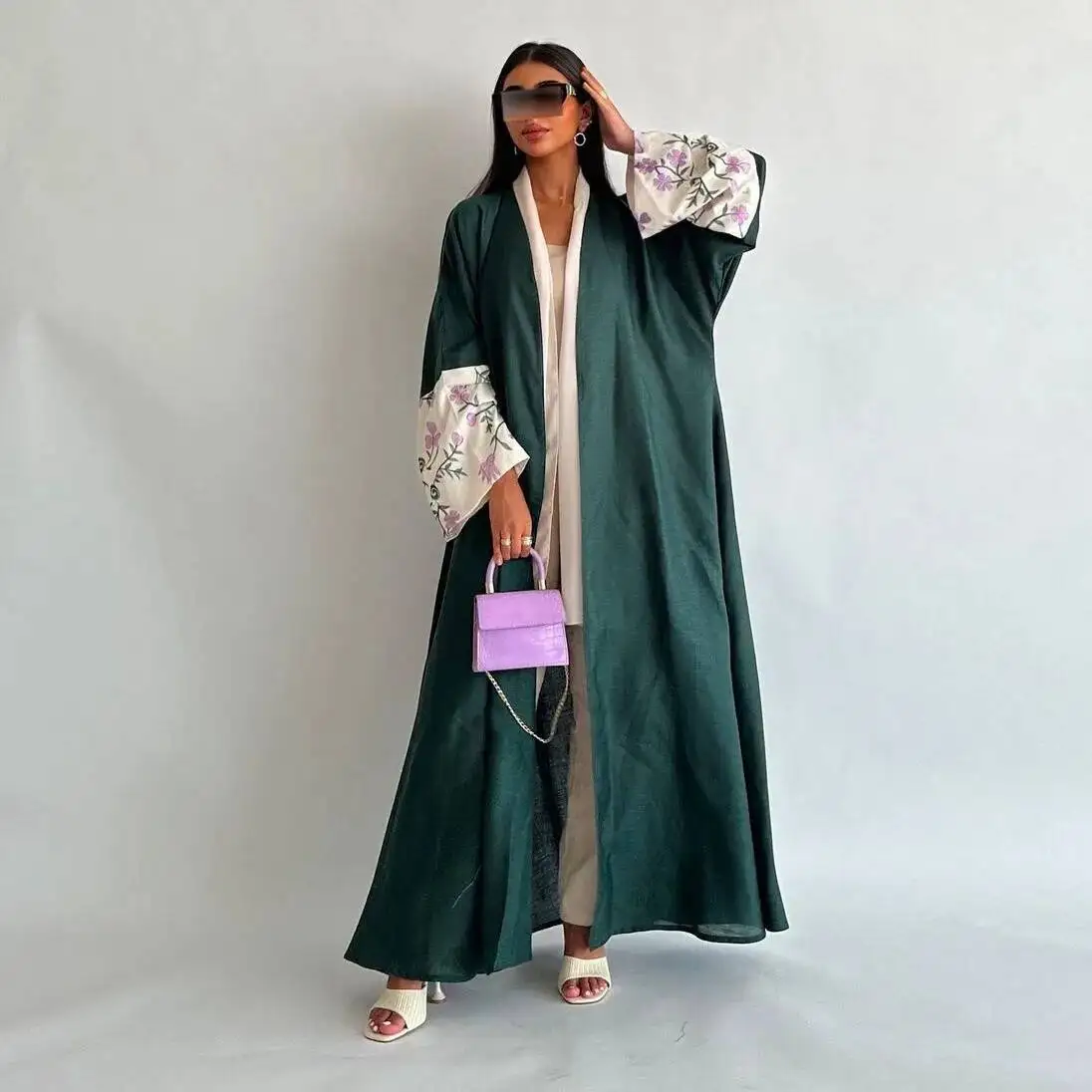 

Mq136 Dubai Cardigan Robe Embroidered Abaya Muslim Loose Jacket Fashionable Women's Clothing Ramadan Dubai Luxury Islam Elegant