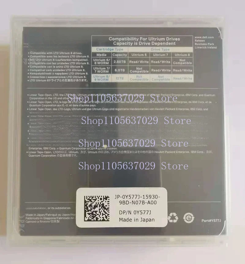 1pcs For DELL 0Y577J LTO8 Ultrium 8 Data Tape 12TB/30TB Sealed Original Enterprise Cold Storage Cartridge