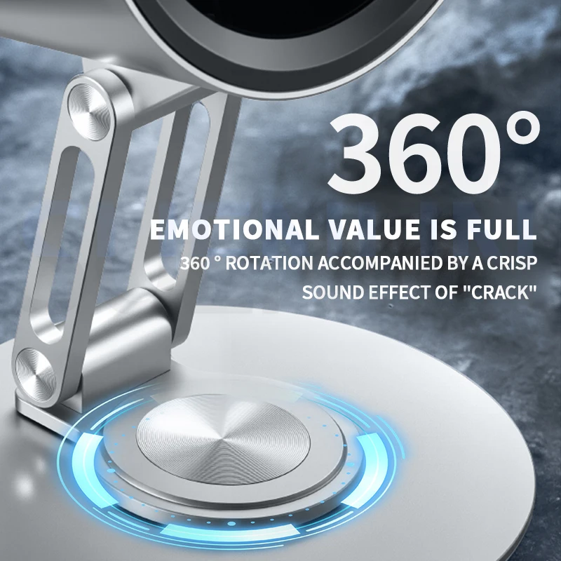 مروحة معدنية صغيرة 360 °   مروحة توربينية دوارة قابلة للطي لسطح المكتب، مروحة صغيرة محمولة قابلة لإعادة الشحن عبر USB