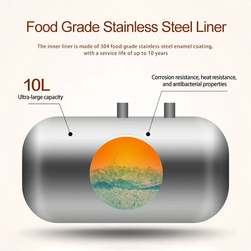 Nuovo Arrivo 10L 1600W 2000W Montaggio A Parete Serbatoio Geyser Cucina di Stoccaggio Scaldabagni Elettrici per il Bagno