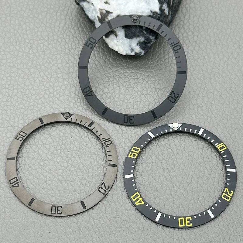38X30.6mm Curved Metal Bezel Insert Compatible with SKX007 SKX009 SRPD GMT SUB and Seamaster 300 Series Watch Bezel Ring