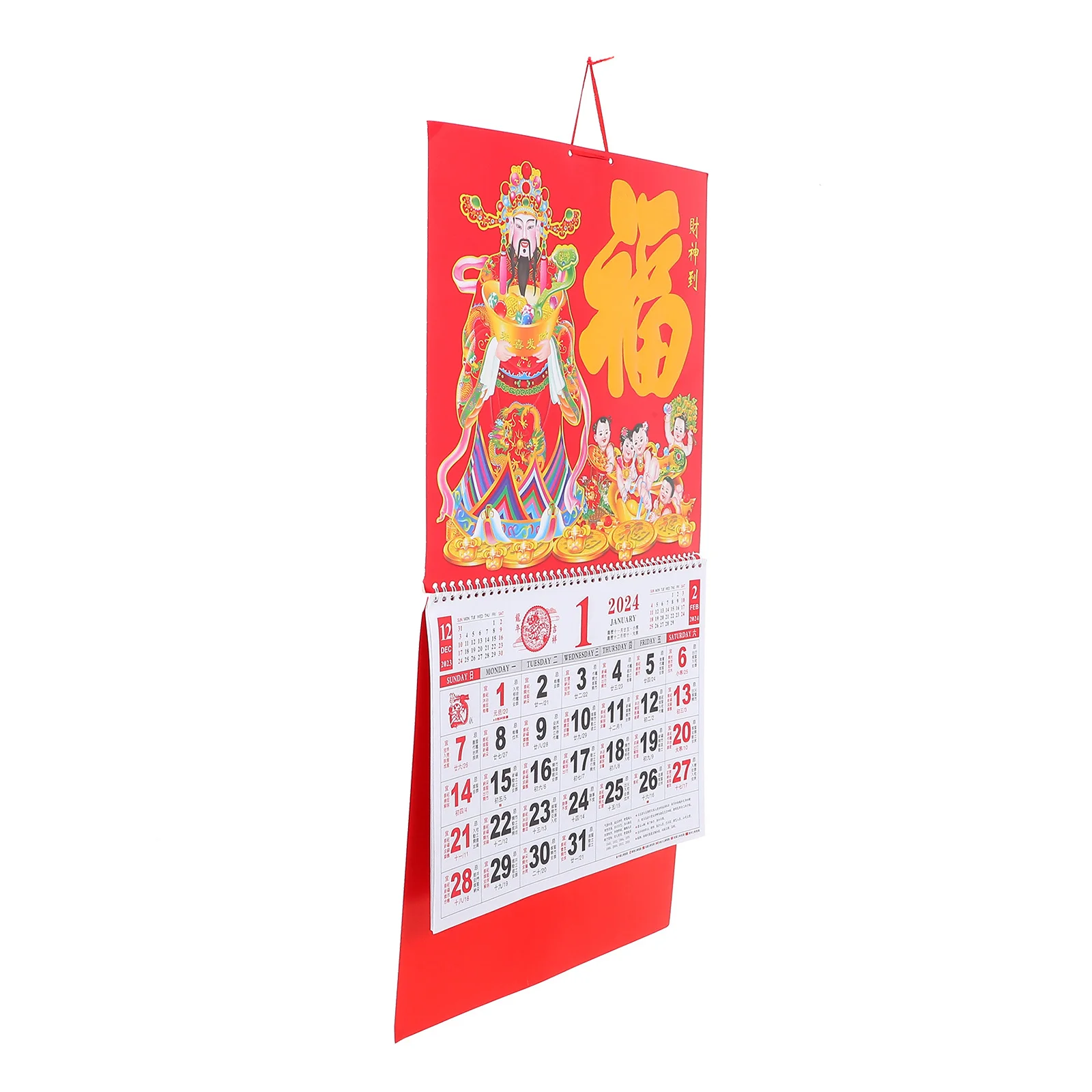 

Dragon Year Hanging Chinese Style Lunar Date Printing Household Monthly Wall Calendar For Home Office Decor Clear Printed
