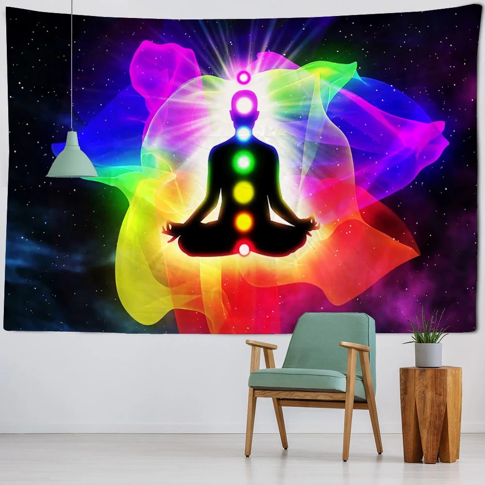 

Meditation art tapestry wall hanging mandala tapestry wall cloth psychedelic yoga background cloth living room wall decoration