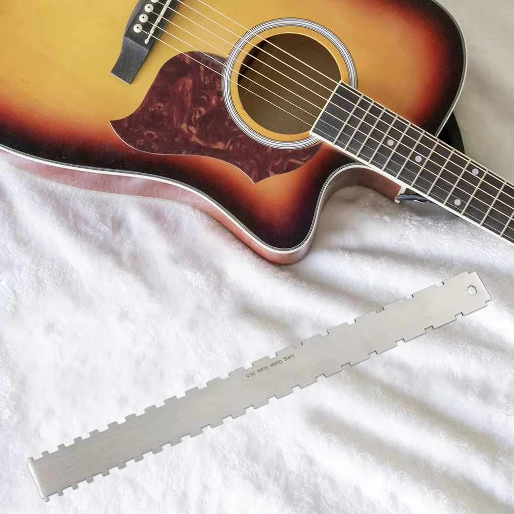 Miwayer Guitar Neck Notched Straight Edge Luthiers Tool with String Action Ruler,2 Pieces,Stainless StElectric Guitar Accessorie
