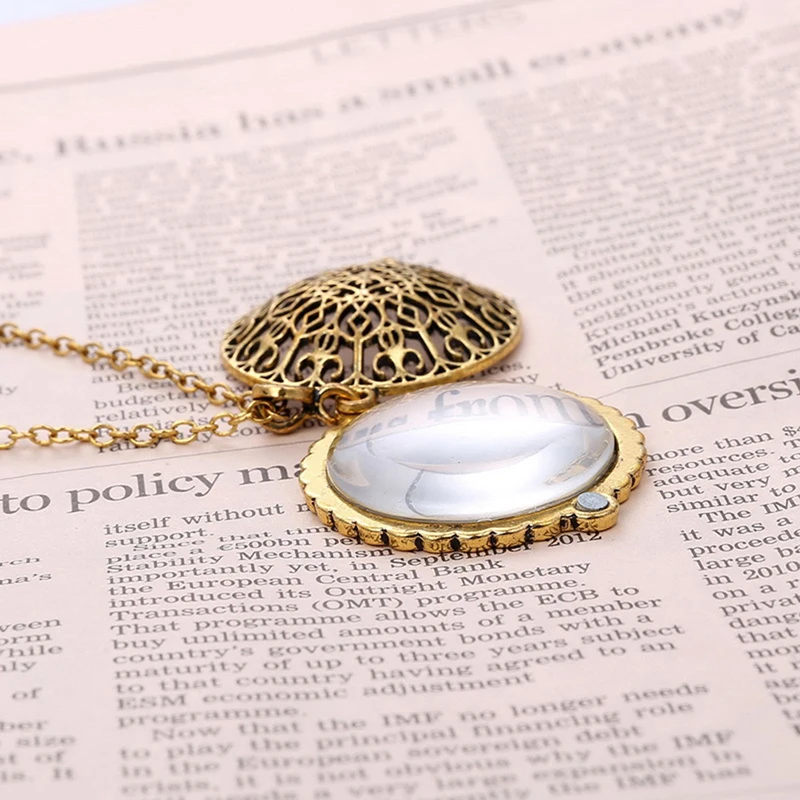 Hot Sale Vintage Chain Magnifying Glass Hot Necklace Pendant Grandma Gift Metal Magnifier