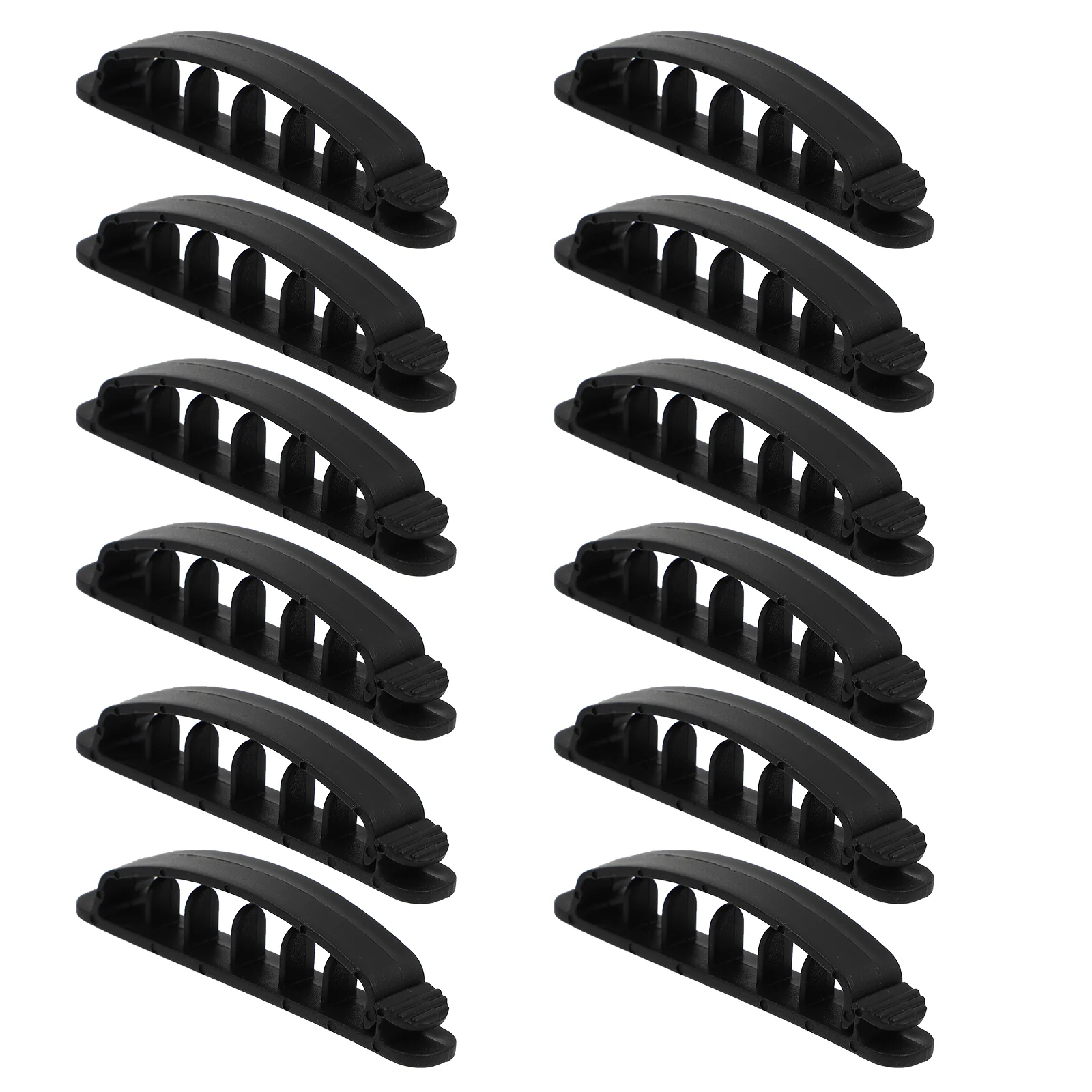 12 PCS Five-Hole Wire Holder Cable Clips Ethernet Fixer Management Organizers Desktop Rubber Cord