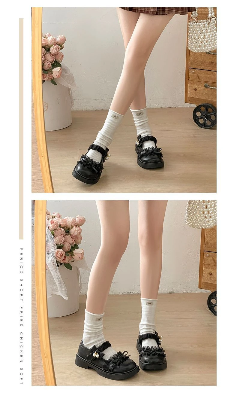 Neue Mary Janes Loafers mit klobigem Absatz, süße Schleifen-Schuhe für Damen, lässige Schuhe im Preppy College JK-Stil für Mädchen – Detail 12