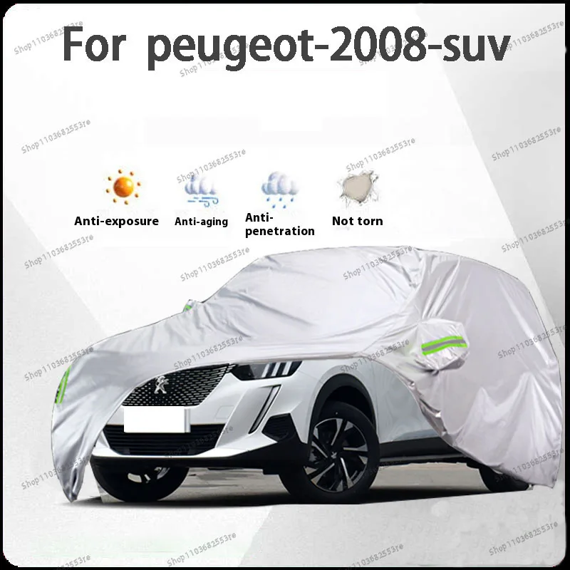 

For Peugeot 2008 Fit Car Cover - Waterproof, Dustproof, Sunshade (UV), Snowproof | Silve Full Cover with All-Day Protection