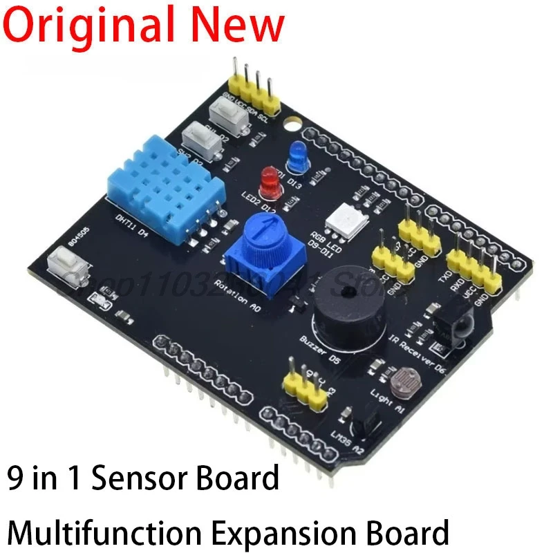 9 in 1 sensor board Multifunction Expansion Board DHT11 LM35 Temperature Humidity For Arduino UNO RGB LED IR Receiver Buzzer