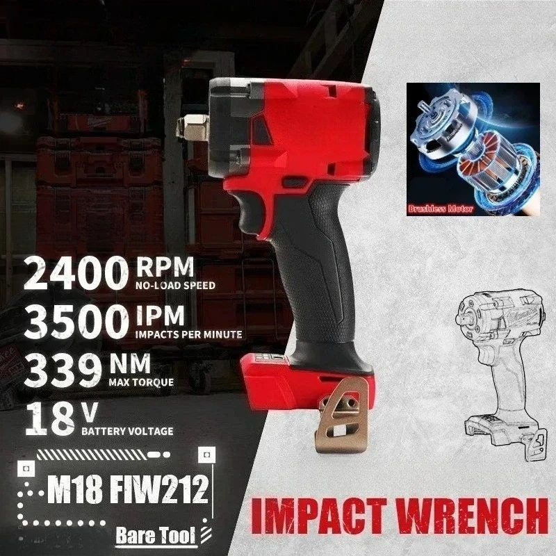 

For Milwaukee M18 FIW212 18V lithium battery impact wrench | General tool automobile maintenance and home appliance maintenance