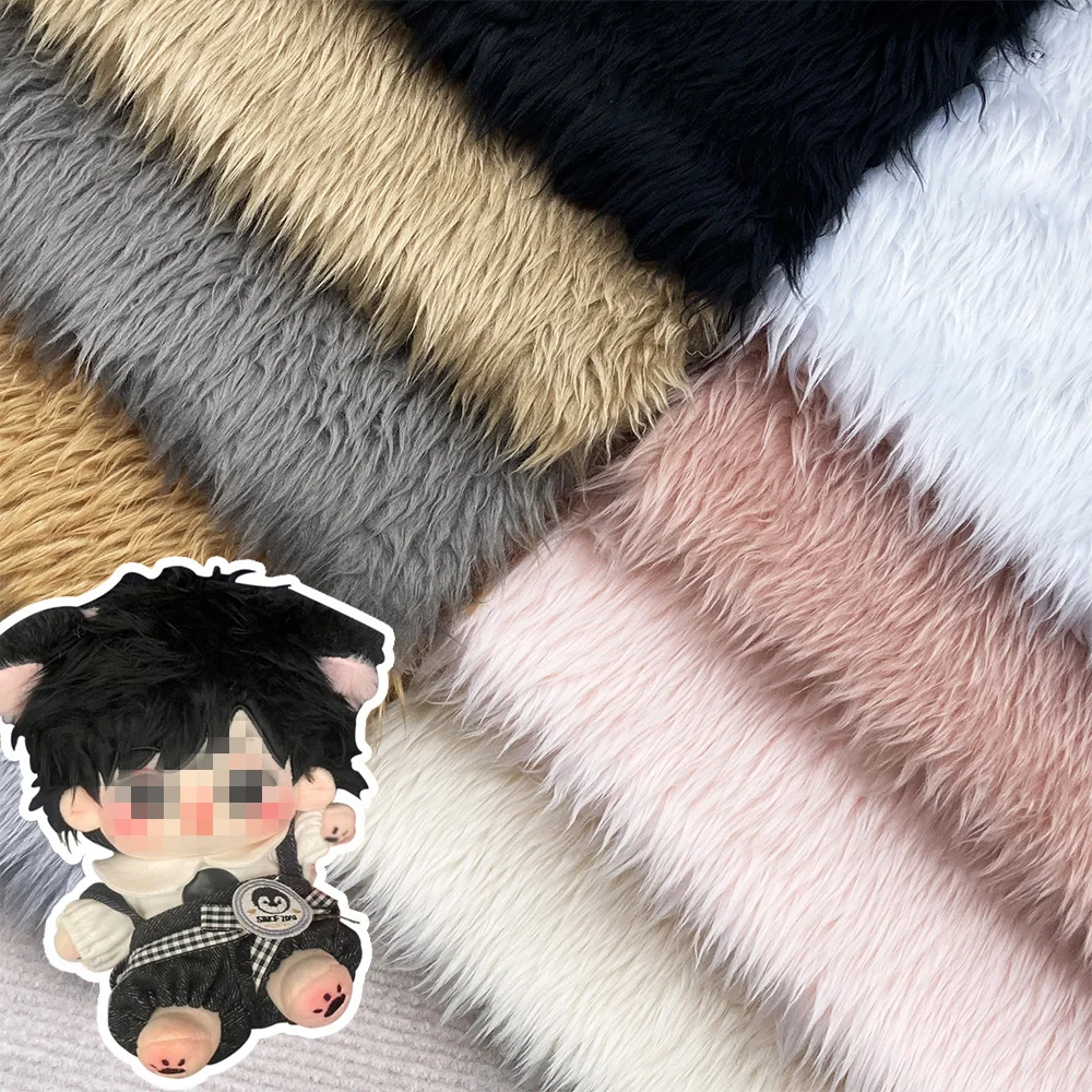 DIY 1PC Artificial Fur Fabric for Making Cotton Dolls Hair Plush Cloth Hand Sewing Material Clothing Accessories Fabrics