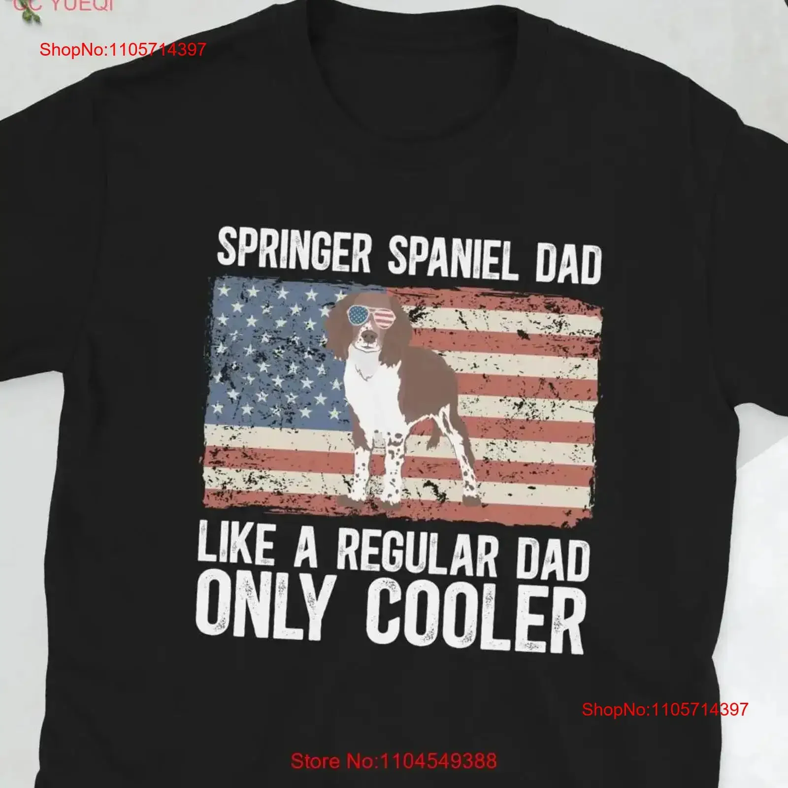 Proud Springer Spaniel Dad Owner T Shirt vintage Washed Stretched streetwear designer clothes Unisex graphic fashion homme