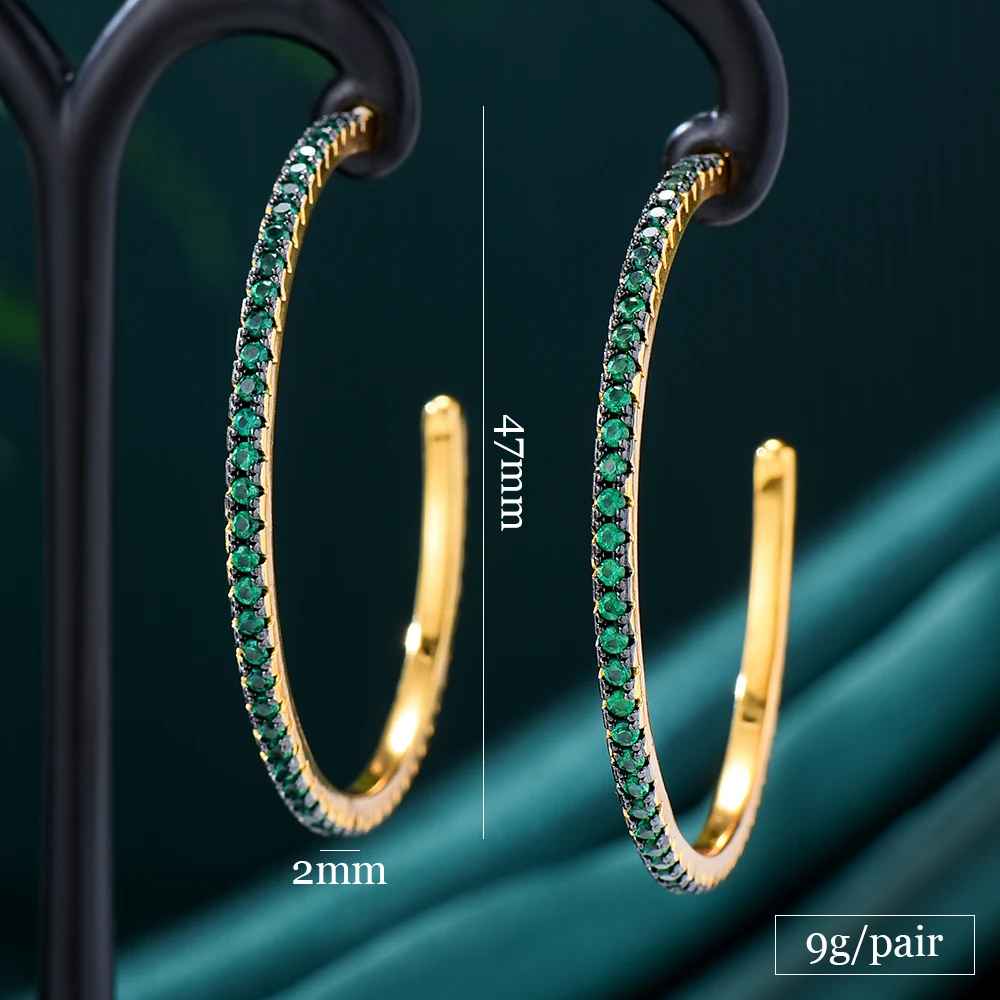 

Missvikki Luxury Romantic Big Hoop Earrings For Women Wedding Party Shiny Fashion Earrings Crystal Fashion Jewelry High Quality