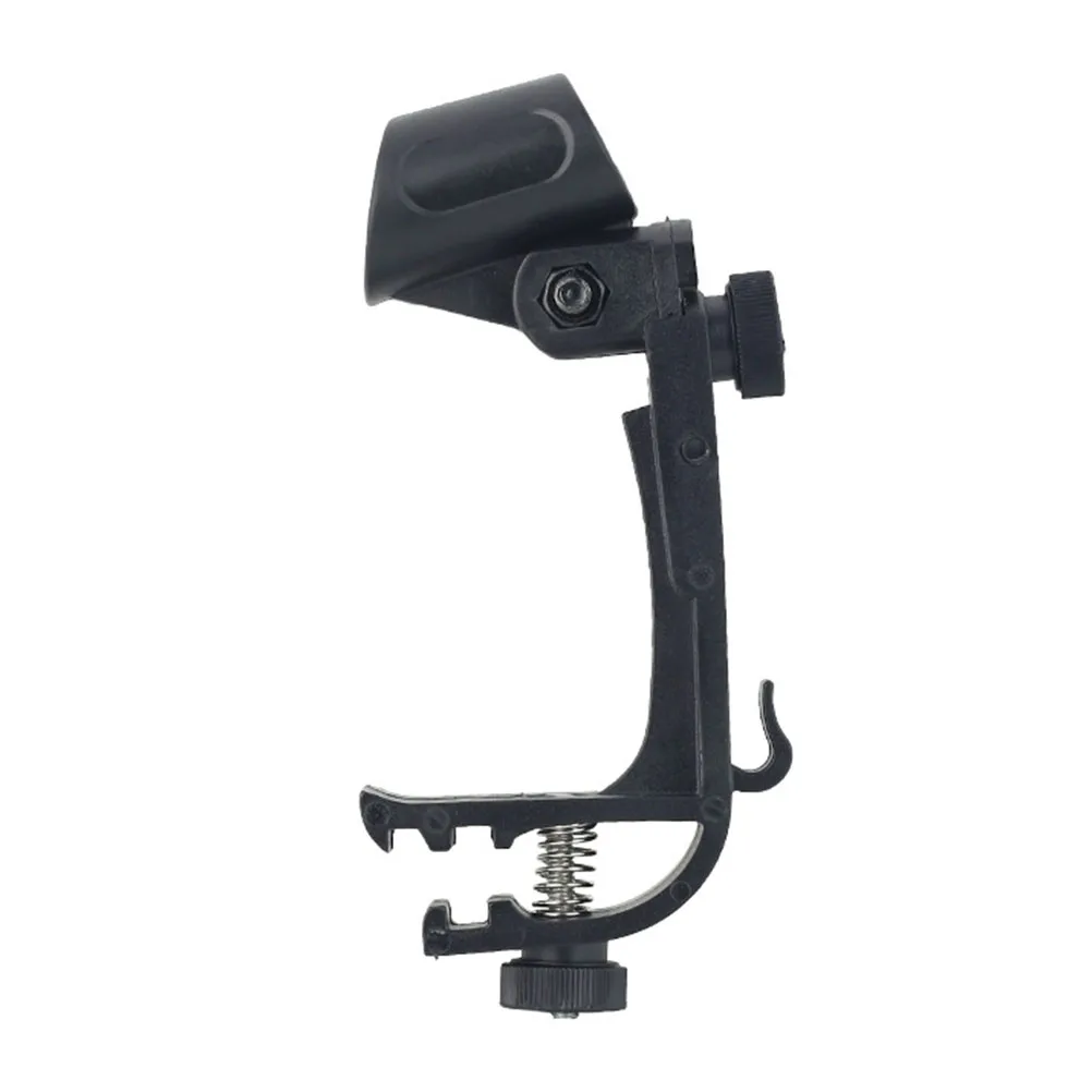 

Drum Mic Microphone Mic Stand Clip Holders ABS Lightweight Black Durable Adjustable Stand Clip for Instruments