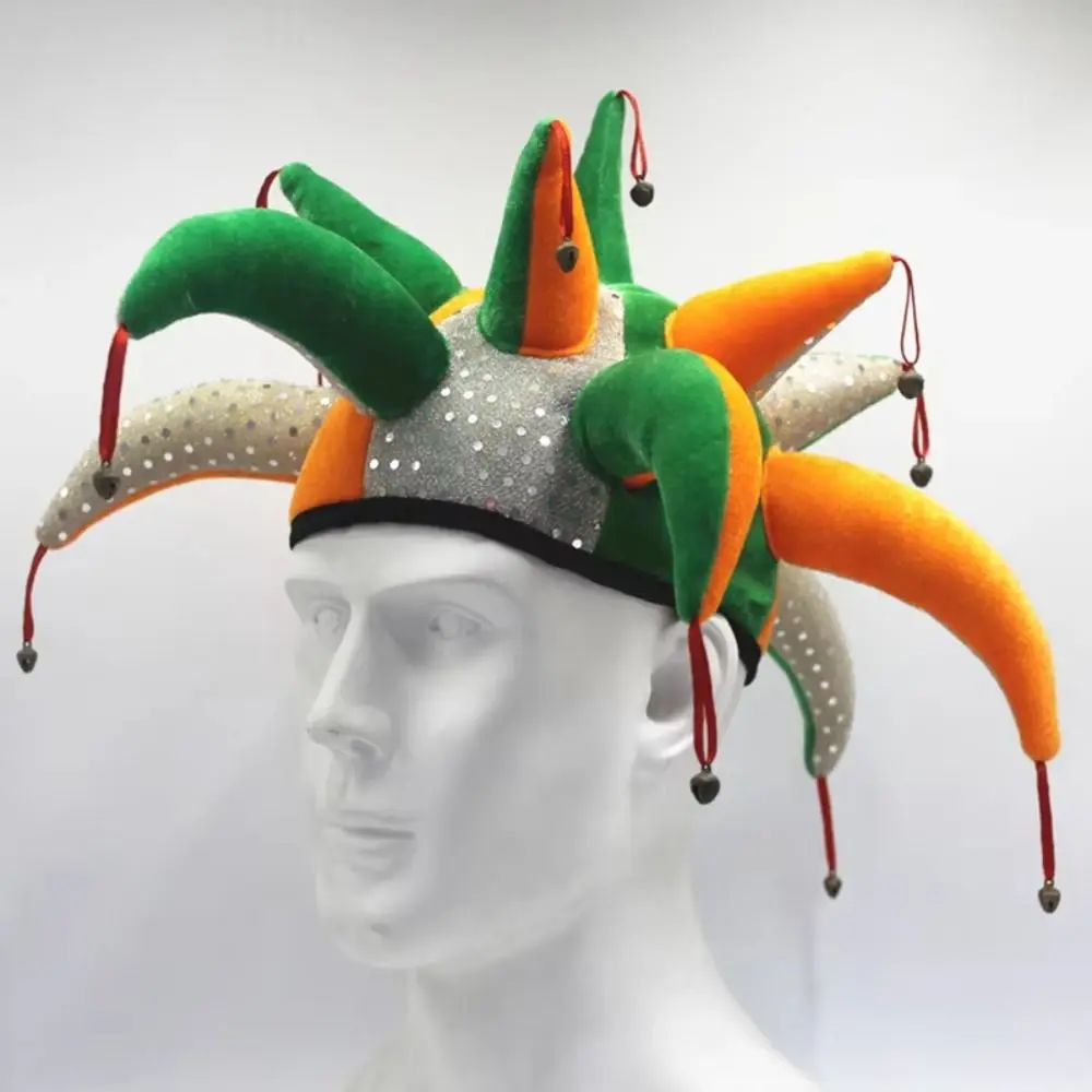 

Tentacle Shaped Clown Hat Dress Up Cool Colourful Clown Joker Caps With Bells Cosplay Carnival Party Hat Costume Props