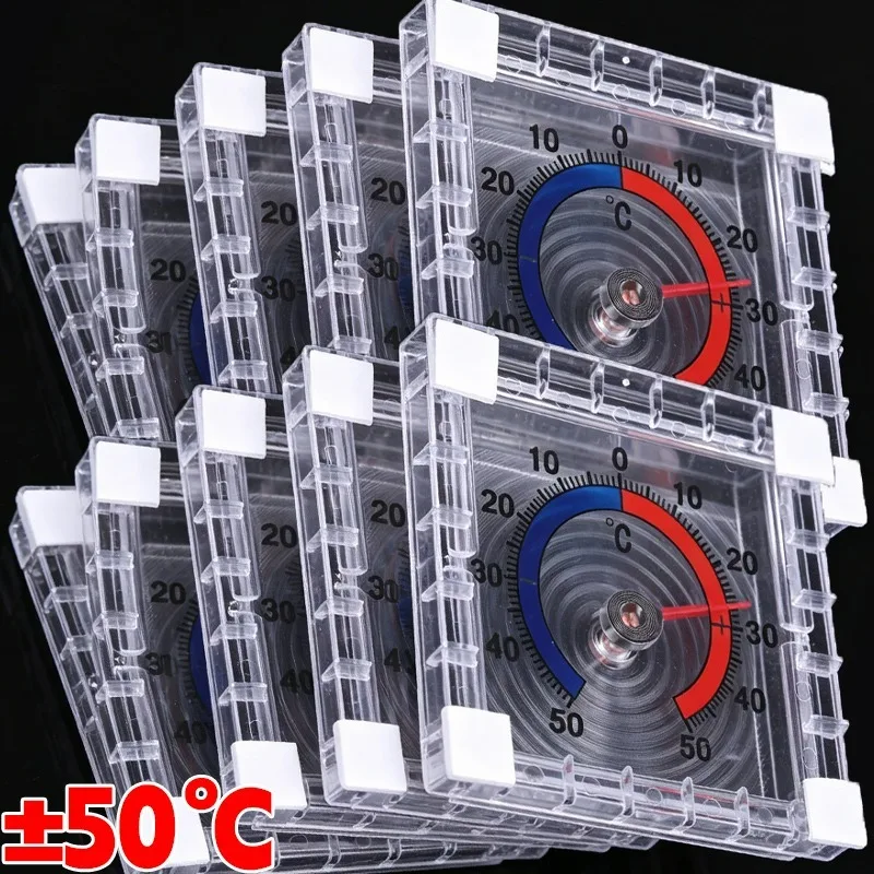 -50°C~50°C Outdoor Temperature Thermometer No Battery Dial Plastic Thermometer Window Wall Home Graduated Disc Measurement
