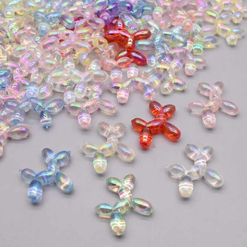 28mm 5pcs/bag Acrylic Beads Colorful Stereo Lovely Animal Balloon Dog Loose Beaded DIY Handmade DIY Bracelets Mobile phone chain